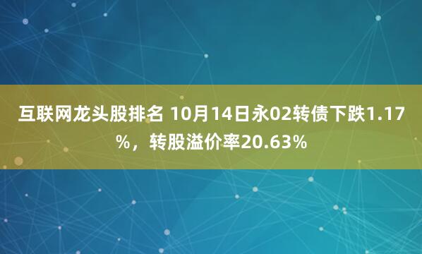 互联网龙头股排名 10月14日永02转债下跌1.17%，转股溢价率20.63%